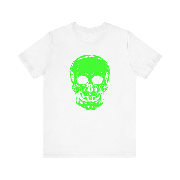 Unisex Neon Green Skull Graphic Tee - "Fugitive"