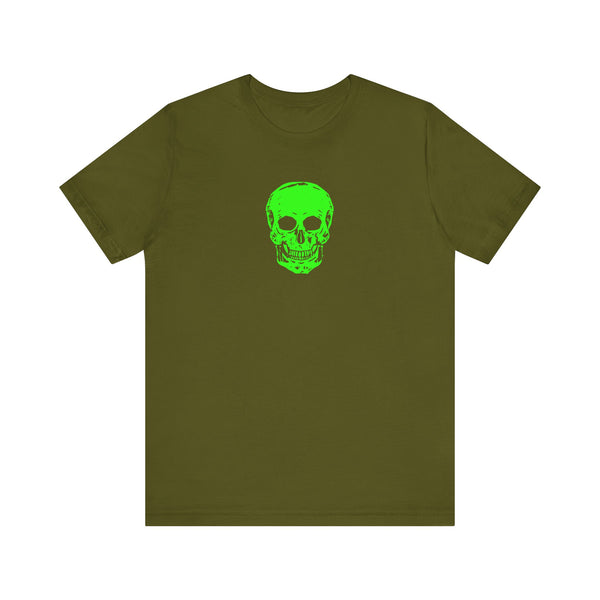 Lime Green Neon Skull Graphic Tee - Fugitive Statement Unisex Jersey Shirt