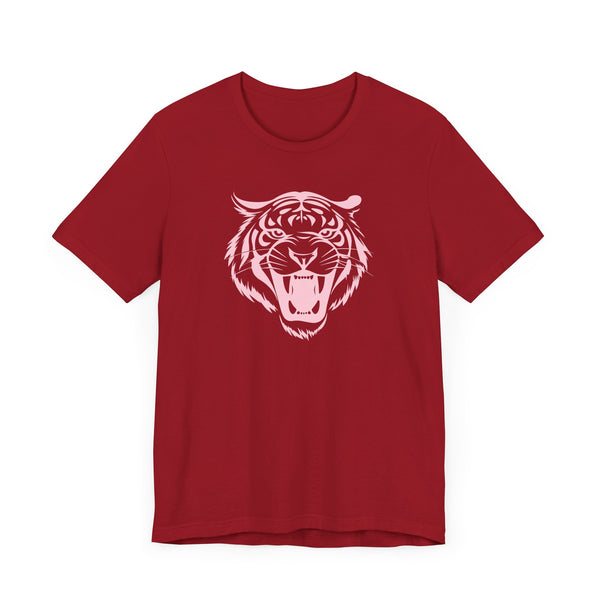 Pastel Pink Fugitive Tiger Unisex Tee - Bold Graphic T-Shirt for Statement Style
