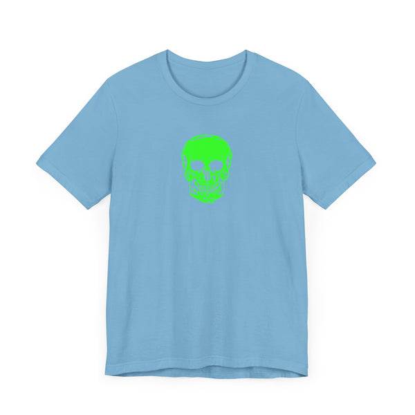Lime Green Neon Skull Graphic Tee - Fugitive Statement Unisex Jersey Shirt