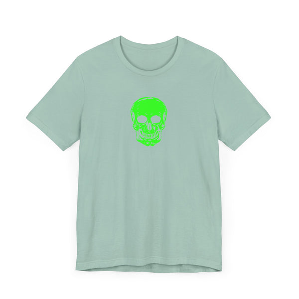 Lime Green Neon Skull Graphic Tee - Fugitive Statement Unisex Jersey Shirt