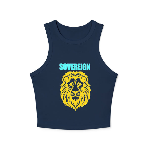 Sovereign Lion Graphic Racer Tank Top for Women