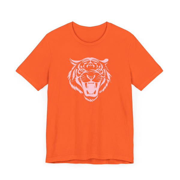 Pastel Pink Fugitive Tiger Unisex Tee - Bold Graphic T-Shirt for Statement Style