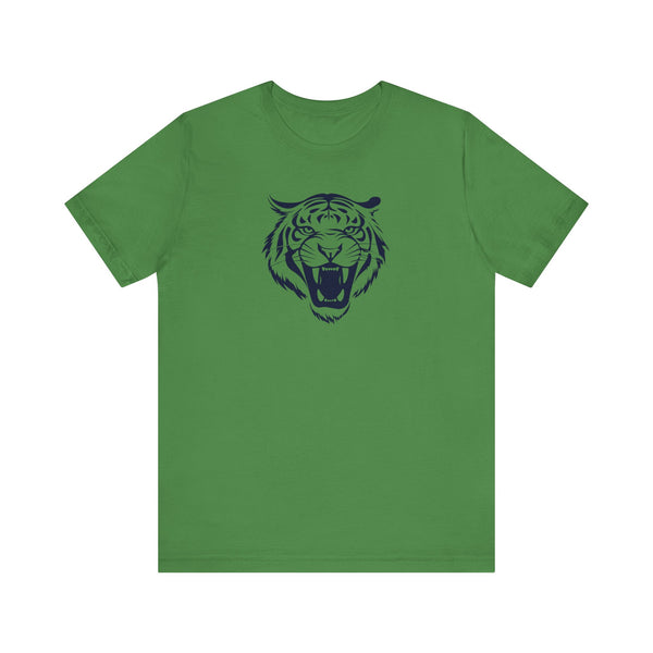 Dark Navy Blue Tiger Graphic Tee - Unisex Short Sleeve Shirt with 'Fugitive' Design