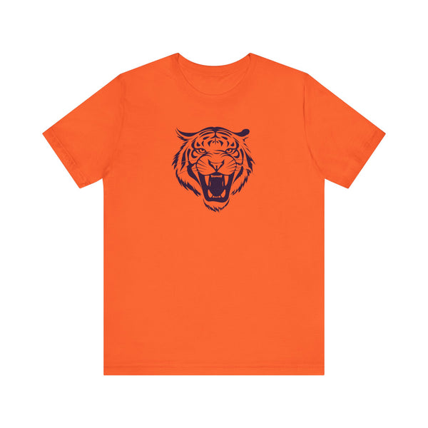 Dark Navy Blue Tiger Graphic Tee - Unisex Short Sleeve Shirt with 'Fugitive' Design