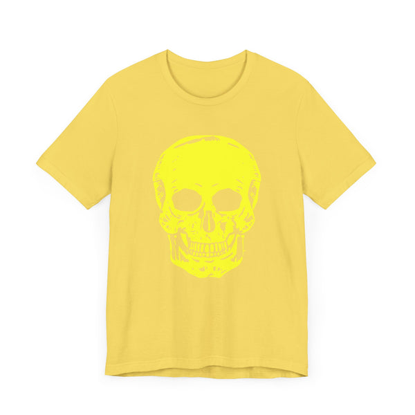Neon Yellow Skull Graphic Unisex Tee - 'Fugitive.' Statement T-Shirt