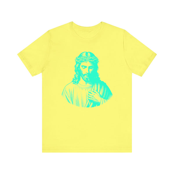 Neon Turquoise Jesus Graphic T-Shirt - Unisex Jersey Neon Turquoise Tee