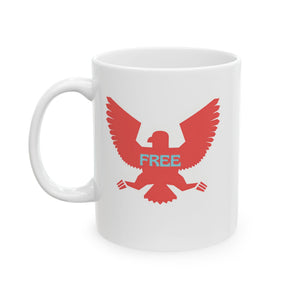 Stylish Red Bird ceramic mug with vibrant design, available in 11oz and 15oz sizes.