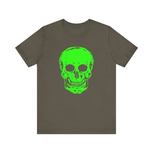 Unisex Neon Green Skull Graphic Tee - "Fugitive"