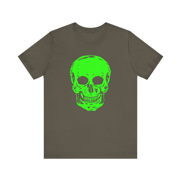 Unisex Neon Green Skull Graphic Tee - "Fugitive"
