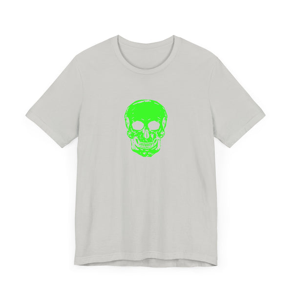 Chic Neon Lime Green Skull Graphic Tee - 'Fugitive.' Unisex Jersey T-Shirt