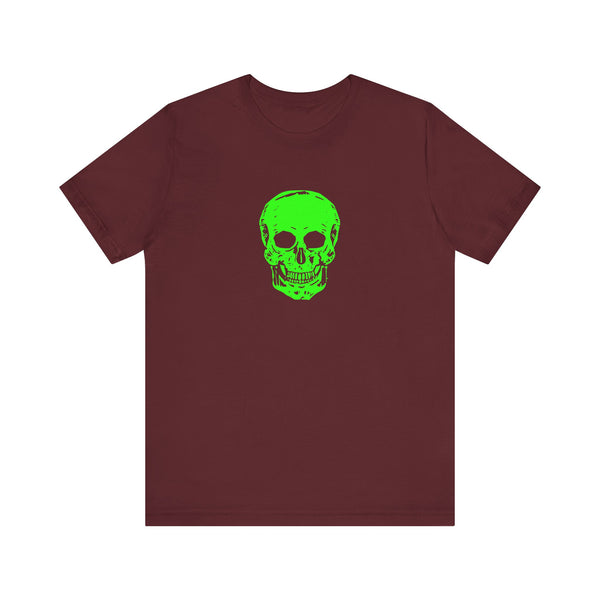 Chic Neon Lime Green Skull Graphic Tee - 'Fugitive.' Unisex Jersey T-Shirt