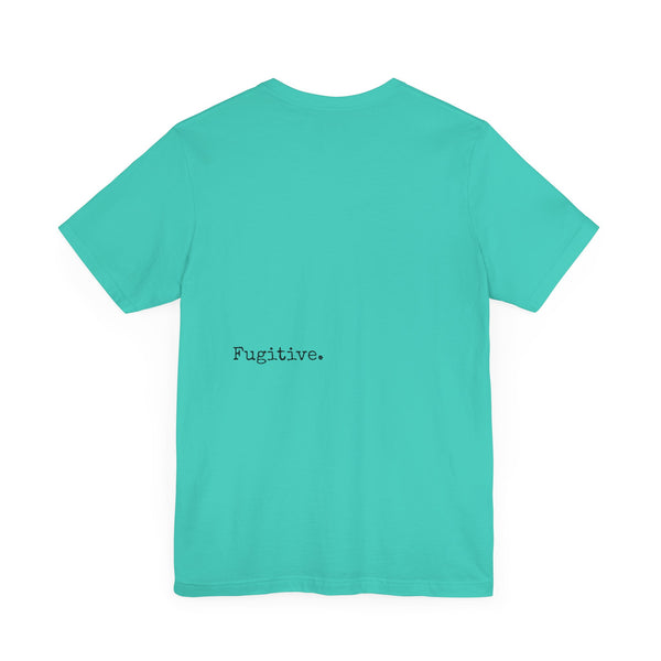 Dark Navy Blue Tiger Graphic Tee - Unisex Short Sleeve Shirt with 'Fugitive' Design