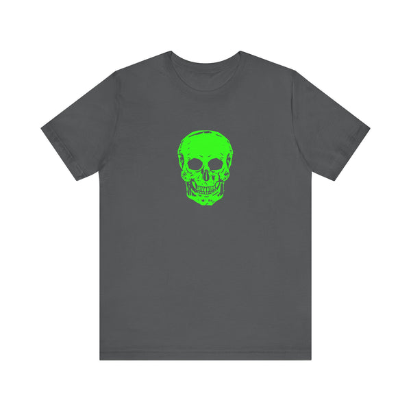 Chic Neon Lime Green Skull Graphic Tee - 'Fugitive.' Unisex Jersey T-Shirt