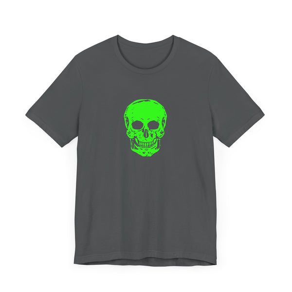 Chic Neon Lime Green Skull Graphic Tee - 'Fugitive.' Unisex Jersey T-Shirt