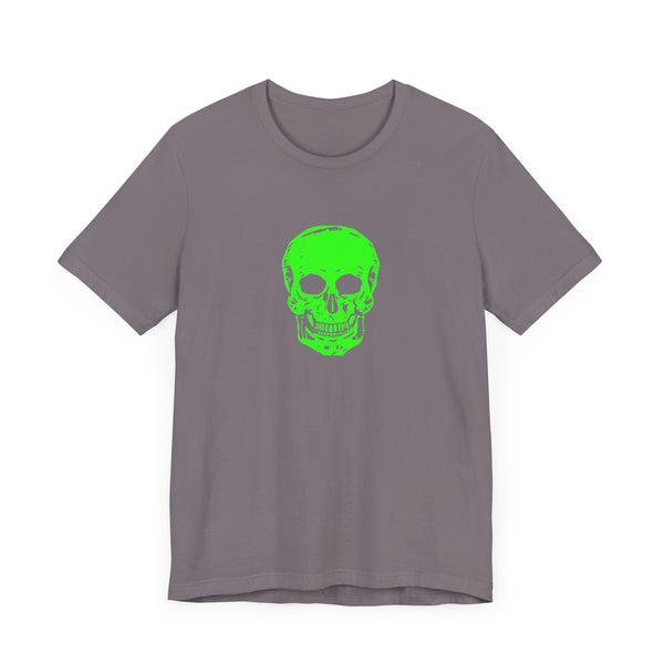 Chic Neon Lime Green Skull Graphic Tee - 'Fugitive.' Unisex Jersey T-Shirt