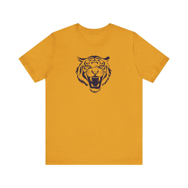Dark Navy Blue Tiger Graphic Tee - Unisex Short Sleeve Shirt with 'Fugitive' Design