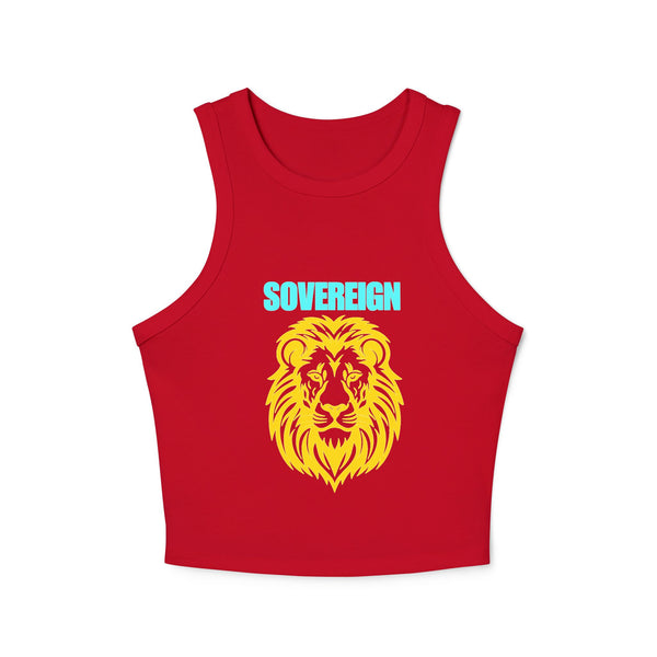 Sovereign Lion Graphic Racer Tank Top for Women