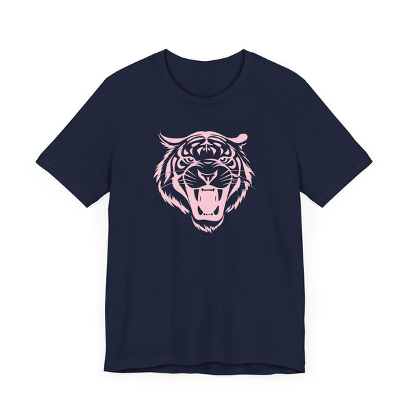 Pastel Pink Fugitive Tiger Unisex Tee - Bold Graphic T-Shirt for Statement Style