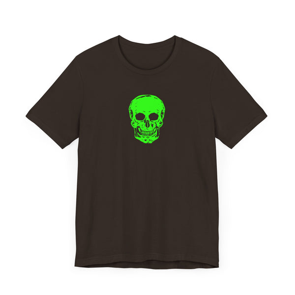 Fugitive Neon Lime Skull Tee - Unisex Jersey Short Sleeve T-Shirt