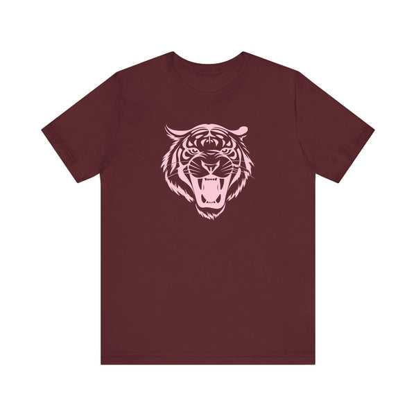 Pastel Pink Fugitive Tiger Unisex Tee - Bold Graphic T-Shirt for Statement Style