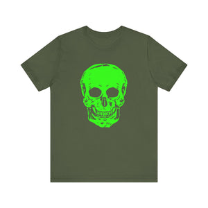 Unisex Neon Green Skull Graphic Tee - "Fugitive"