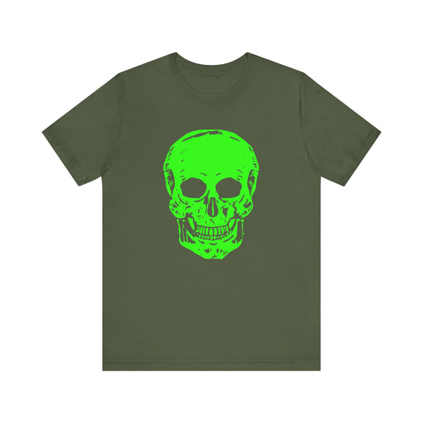 Unisex Neon Green Skull Graphic Tee - "Fugitive"