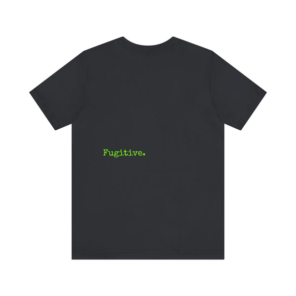 Chic Neon Lime Green Skull Graphic Tee - 'Fugitive.' Unisex Jersey T-Shirt