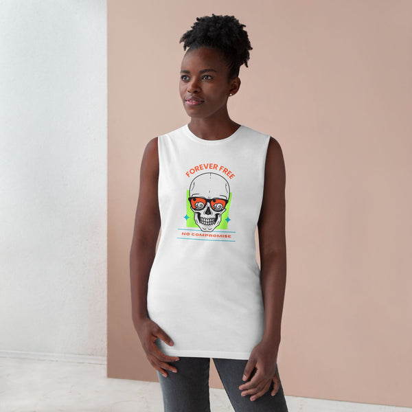 Unisex Skull Graphic Tank Top - Forever Free No Compromise