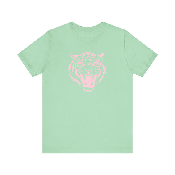 Pastel Pink Fugitive Tiger Unisex Tee - Bold Graphic T-Shirt for Statement Style
