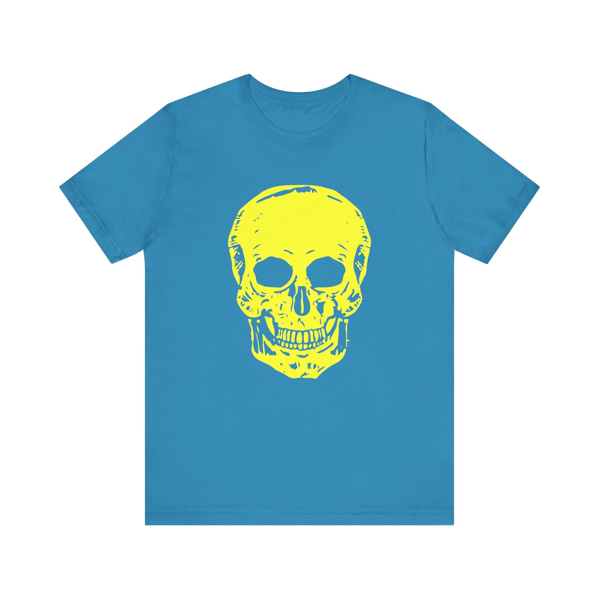 Neon Yellow Fugitive Skull Graphic Tee - Unisex Jersey Short Sleeve
