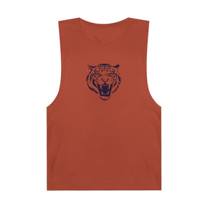 Navy Blue Fugitive Tiger Graphic Tank Top - Unisex Barnard Style