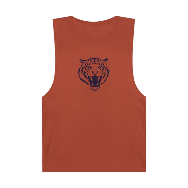 Navy Blue Fugitive Tiger Graphic Tank Top - Unisex Barnard Style