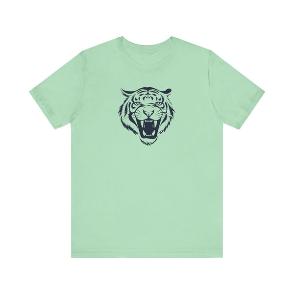 Dark Navy Blue Tiger Graphic Tee - Unisex Short Sleeve Shirt with 'Fugitive' Design