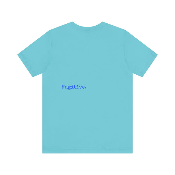 Neon Blue Skull Graphic Tee - Fugitive Statement T-shirt for Bold Style