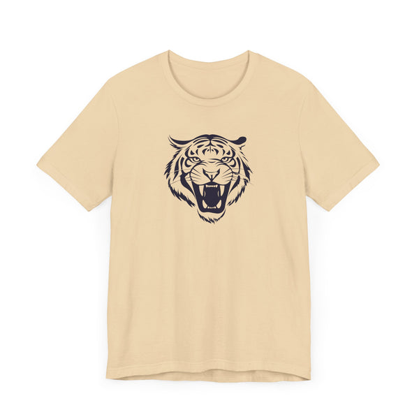 Dark Navy Blue Fugitive Tiger Graphic Tee - Unisex Jersey Short Sleeve Shirt