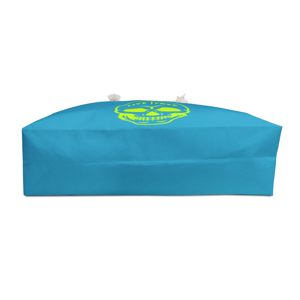Live Free Neon Green Skull Weekender Bag - Stylish Travel Tote for Adventurers