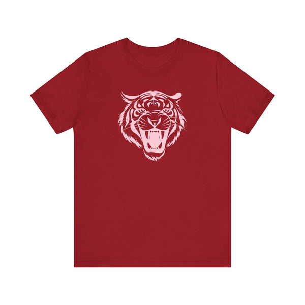 Pastel Pink Fugitive Tiger Unisex Tee - Bold Graphic T-Shirt for Statement Style