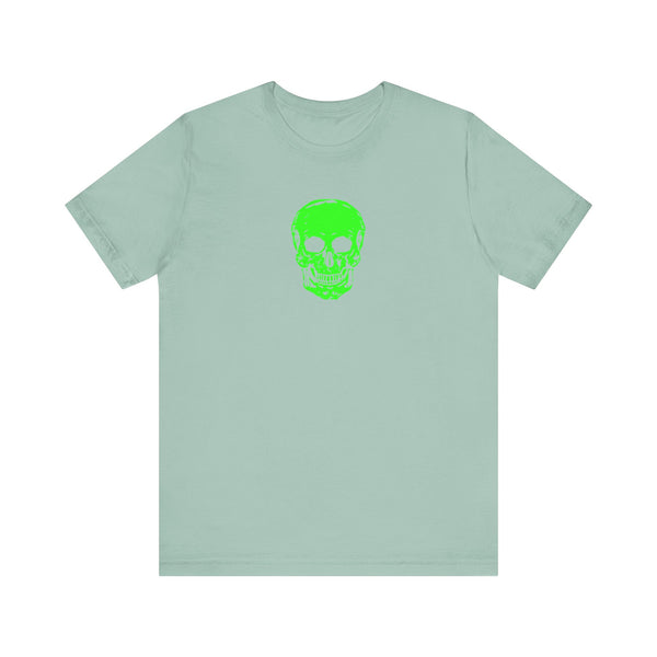 Lime Green Neon Skull Graphic Tee - Fugitive Statement Unisex Jersey Shirt
