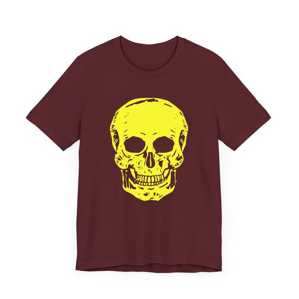 Neon Yellow Skull Graphic Unisex Short Sleeve Tee - Fugitive Design