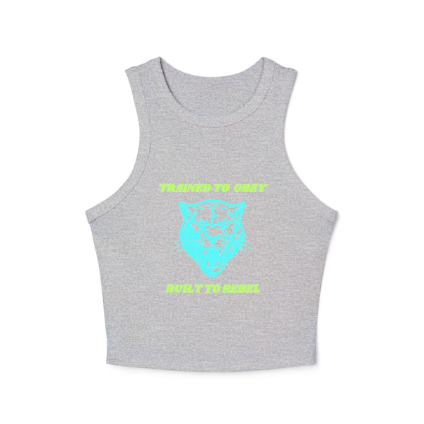 Rebel Tiger Women's Racer Tank Top - Trendy Micro Rib Style