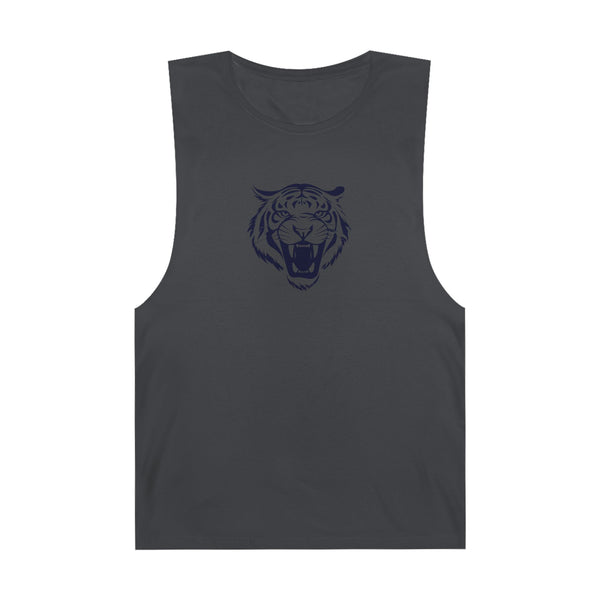 Navy Blue Fugitive Tiger Graphic Tank Top - Unisex Barnard Style