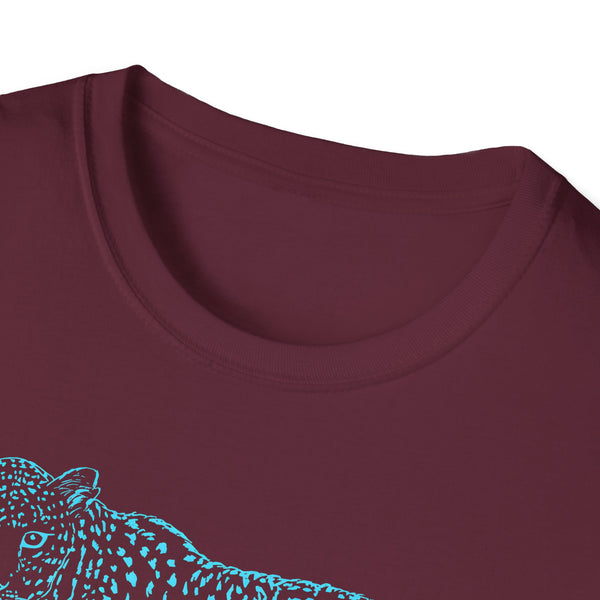 Fugitive Leopard Unisex Softstyle T-Shirt - Trendy Graphic Tee for Wildlife Lovers