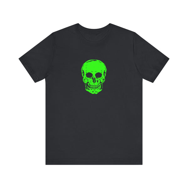 Chic Neon Lime Green Skull Graphic Tee - 'Fugitive.' Unisex Jersey T-Shirt