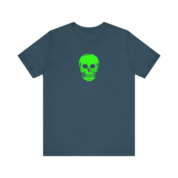 Lime Green Neon Skull Graphic Tee - Fugitive Statement Unisex Jersey Shirt