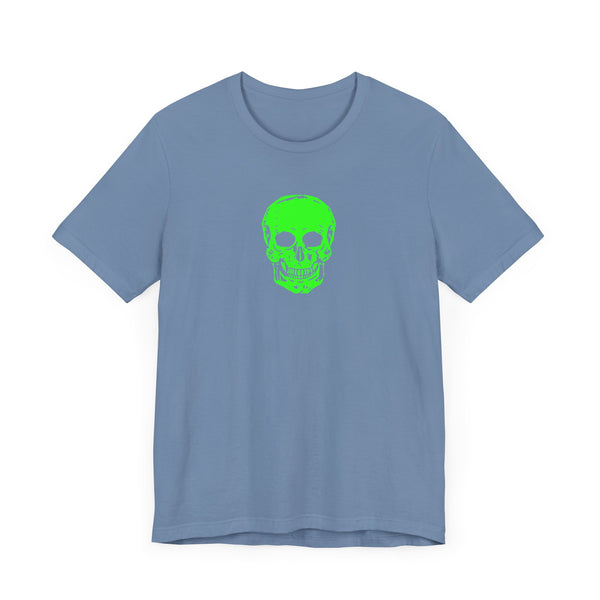 Lime Green Neon Skull Graphic Tee - Fugitive Statement Unisex Jersey Shirt