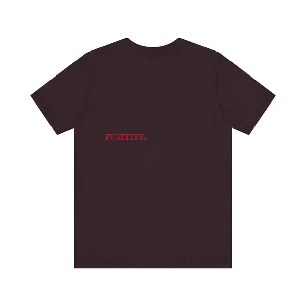 BURGUNDY Fugitive Skull and Crossbones Graphic Tee - Unisex Jersey Short Sleeve T-Shirt