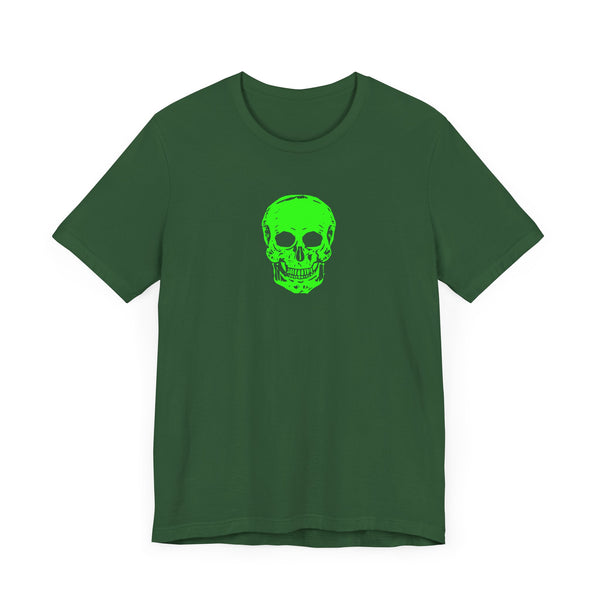 Lime Green Neon Skull Graphic Tee - Fugitive Statement Unisex Jersey Shirt