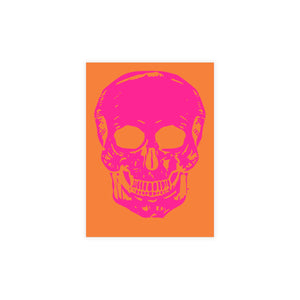 Vibrant PINK NEON Skull Postcard Bundle | Unique Correspondence Cards with Envelopes