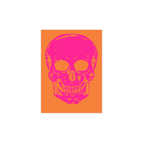 Vibrant PINK NEON Skull Postcard Bundle | Unique Correspondence Cards with Envelopes